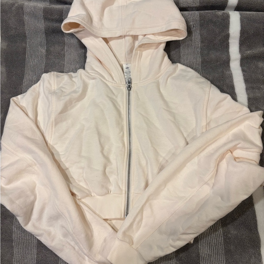 ALO Yoga Cream Zip-Up Jacket